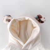 Newborn Clothes Plus Fleece Hooded Romper Romper (Color:Brown Size:73)