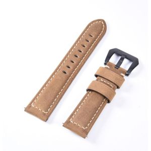 Frosted leather large black buckle For  Huawei Watch GT / Watch 2 Pro Watch strap(Light brown)
