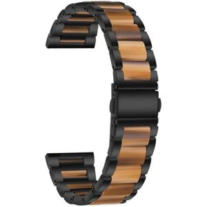 Voor Huawei Watch GT 3 42mm / Watch GT 2 42mm Metal Three Beads + Resin Band (Black Brwon)