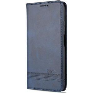 For Huawei P40 Lite / nova 6 SE AZNS Magnetic Calf Texture Horizontal Flip Leather Case with Card Slots & Holder & Wallet(Dark Blue)