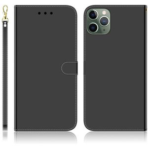 For iPhone 11 Pro Imitated Mirror Surface Horizontal Flip Leather Case with Holder & Card Slots & Wallet & Lanyard(Black)