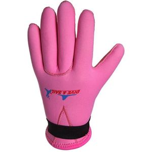 DIVE&SAIL 3mm Children Diving Gloves Scratch-proof Neoprene Swimming Snorkeling Warm Gloves  Size: S for Aged 4-6(Pink)