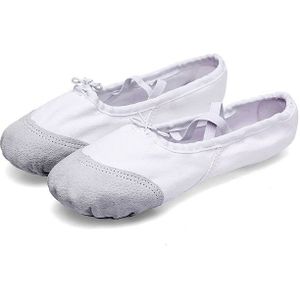 2 paar flats zachte ballet schoenen Latin Yoga Dance Sport schoenen voor kinderen & volwassene  schoenmaat: 32 (wit)