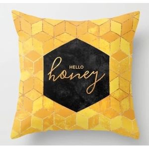 2 PCS 45x45cm Yellow Striped Pillowcase Geometric Throw Cushion Pillow Cover Printing Cushion Pillow Case Bedroom Office  Size:450*450mm(32)