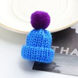 12PCS Cute Mini Knitted Hairball Hat Brooch Sweater Pins Badge(Blue)