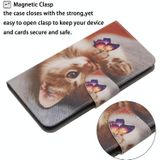 Voor Samsung Galaxy A02S EU-editie Geschilderd Patroon Horizontale Flip Lederen Case met Houder & Card Slot & Portemonnee (Butterfly Cat)