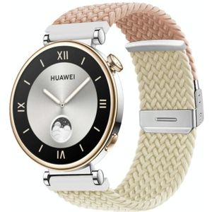 Voor Huawei Watch GT4 41 mm geïntegreerde gesp gevlochten nylon horlogeband (melkthee + sterrenlicht)