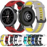 Voor Samsung Gear S2 klassiek 20 mm verticaal patroon tweekleurige siliconen horlogeband (zwart+grijs)