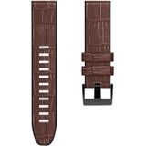 Voor Garmin Fenix 7/6/5 Crocodile Texture Silicone Leather Watch Band (Coffee)