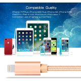 2m 3A Woven Style Metal Head 8 Pin to USB Data / Charger Cable  For iPhone X / iPhone 8 & 8 Plus / iPhone 7 & 7 Plus / iPhone 6 & 6s & 6 Plus & 6s Plus / iPad(Gold)