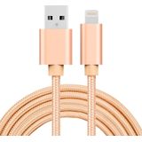 2m 3A Woven Style Metal Head 8 Pin to USB Data / Charger Cable  For iPhone X / iPhone 8 & 8 Plus / iPhone 7 & 7 Plus / iPhone 6 & 6s & 6 Plus & 6s Plus / iPad(Gold)