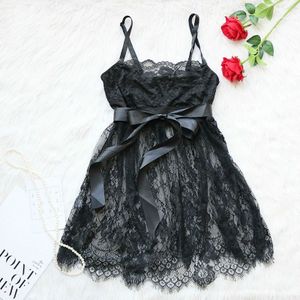 3 PCS Fat MM Sexy Perspective Lace Sling Sexy Pajamas  Size:5XL(Black)
