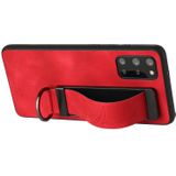 Voor Samsung Galaxy S20 FE Polsbandhouder Leather Back Phone Case(Rood)