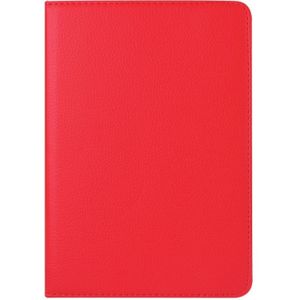 iPad Mini 4 horizontaal Litchi structuur PU leren iPad Mini 4 horizontaal Litchi structuur PU leren Flip Hoesje met 360 graden draaiende houder (rood)
