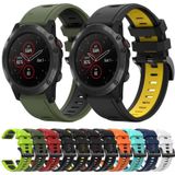 Voor Garmin Fenix 5X Plus 26mm tweekleurige sport siliconen horlogeband (oranje + zwart)