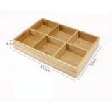 Hot Pot Bamboo Plate Compartmental Platter Vegetable Wood Tray Set Six Grid Plate