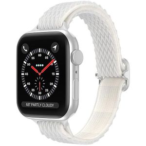 Wave Small Waist Nylon Watch Band For Apple Watch Series 7 45mm / 6&SE&5&4 44mm / 3&2&1 42mm(White)