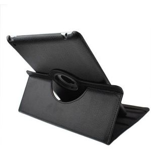 360 graden draaiend PU lederen hoesje met slaap / wekker functie & houder voor New iPad (iPad 3) / iPad 2 / iPad 4, zwart(zwart)