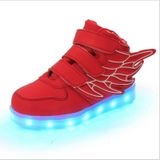 Kinderen kleurrijke lichte schoenen LED opladen lichtgevende schoenen  grootte: 28 (rood)