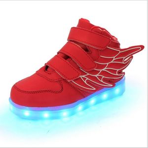 Kinderen kleurrijke lichte schoenen LED opladen lichtgevende schoenen  grootte: 28 (rood)