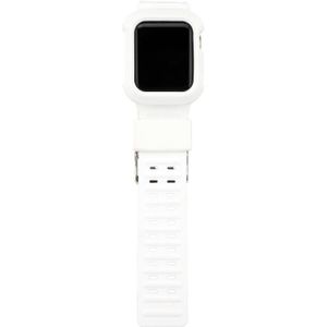 TPU + Silicone Integrated Watch Strap For Apple Watch Series 7 41mm / 6&SE&5&4 40mm / 3&2&1 38mm(White)