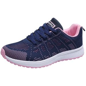 Mesh ademend platte sneakers Running schoenen casual schoenen voor vrouwen  grootte: 36 (blauw roze)