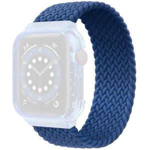 Weave Replacement Wrist Strap Watchbands with Frame For Apple Watch Series 6 & SE & 5 & 4 44mm Length:135mm(Cold Sea Blue)