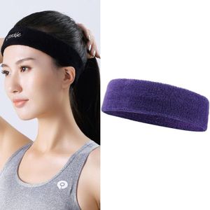 2 stks Enchle Sports Sweat-Absorbent Hoofdband Gekamd Katoen Gebreide zweetband (Paars)