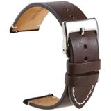 First Layer Retro Cowhide Frosted Bottom Leather Quick Release Ultra-Thin Universal Watch Strap  Size? 24mm(Deep Brown)