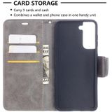 For Samsung Galaxy S30 Lambskin Texture Pure Color Horizontal Flip PU Leather Case with Holder & Card Slots & Wallet & Lanyard(Grey)