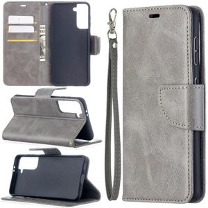 For Samsung Galaxy S30 Lambskin Texture Pure Color Horizontal Flip PU Leather Case with Holder & Card Slots & Wallet & Lanyard(Grey)