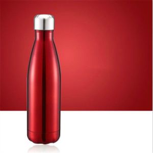 Thermal Cup Vacuum Flask Heat Water Bottle Portable Stainless Steel Sports Kettle  Capacity:500ml(Red)