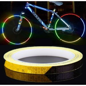 5 rollen fiets mountainbike motorfiets sticker auto contour reflecterende sticker nacht rijden reflecterende sticker  maat: 2 x 800cm (zwart oranje)