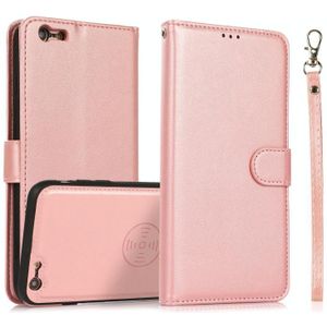 Calf Texture 2 in 1 Detachable Magnetic Back Cover Horizontal Flip Leather Case with Holder & Card Slots & Wallet & Photo Frame For iPhone 6s / 6(Rose Gold)