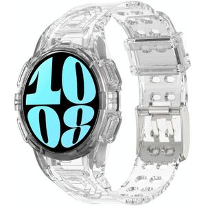 Voor Samsung Galaxy Watch6 44 mm TPU geïntegreerde siliconen horlogeband (transparant wit)