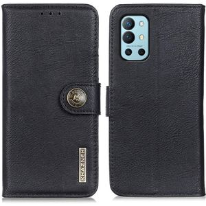 For OnePlus 9R KHAZNEH Cowhide Texture Horizontal Flip Leather Case with Holder & Card Slots & Wallet(Black)