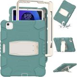 3-Layer Protection Screen Frame + PC + Silicone Shockproof Combination Case with Holder For iPad Air 4 10.9 inch 2020(Emerald Green)