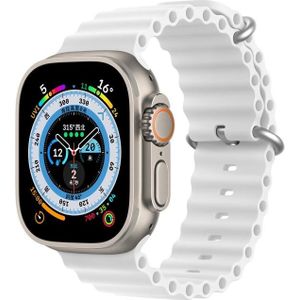 DUX DUCIS Sea Wave siliconen horlogeband voor Apple Watch-serie 8 & 7 45 mm / SE 2 & 6 & SE & 5 & 4 44 mm / 3 & 2 & 1 42 mm