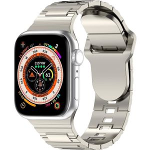Voor Apple Watch SE 2023 44 mm vierkante gesp Armor Style siliconen horlogeband (plating zilver)