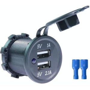 KWG-P1 Car Motorcycle Ship Modified USB Charger 5V 3.1A With Blue LED Lamp Display Waterproof And Dustproof Car Charger