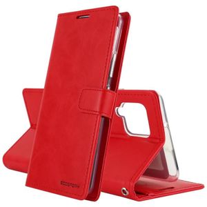 For Samsung Galaxy A42 5G GOOSPERY BLUE MOON DIARY Crazy Horse Texture Horizontal Flip Leather Case With Bracket & Card Slot & Wallet(Red)