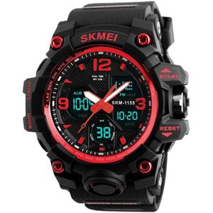 SKMEI 1155B Multifunctional Men Outdoor Sports Noctilucent Waterproof Large Dial Wrist Watch(Red)