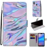For Huawei P20 Lite / nova 3e Coloured Drawing Cross Texture Horizontal Flip PU Leather Case with Holder & Card Slots & Wallet & Lanyard(Fluorescent Water Texture)