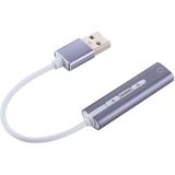 Aluminum Shell 3.5mm Jack External USB Sound Card HIFI Magic Voice 7.1 Channel Adapter Free Drive for Computer  Desktop  Speakers  Headset (Grey)