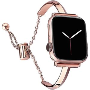 Roestvrij stalen armband horlogeband voor Apple Watch Series 8&7 41mm / SE 2&6&SE&5&4 40mm / 3&2&1 38mm (rosé goud)
