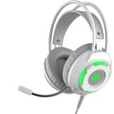 Ajazz AX120 7.1-channel Computer Head-mounted Gaming Headset Listening and Distinguishing Position Super Bass with Microphone(White)