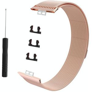 For Huawei Watch Fit Milanese Replacement Strap Watchband(Rose Gold)