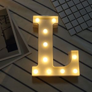 Alphabet L English Letter Shape Decorative Light  Dry Battery Powered Warm White Standing Hanging LED Holiday Light