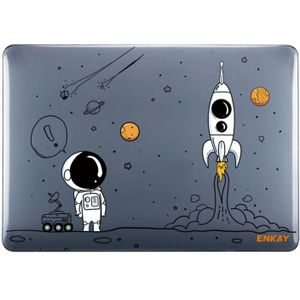 Enkay Spaceman Pattern Laotop Beschermend Crystal Case voor MacBook Air 13.3 Inch A1932 2018 (Spaceman No.1)