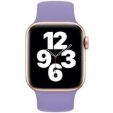 Voor Apple Watch Series 7 41mm / 6 & SE & 5 & 4 40mm / 3 & 2 & 1 38mm Effen Kleur Elastische Siliconen Vervanging Polsriem Horlogeband  Afmeting: M 143mm (Britse Lavender)